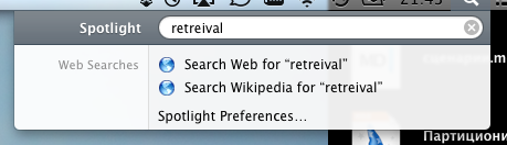 Mac OS X Spotlight Search